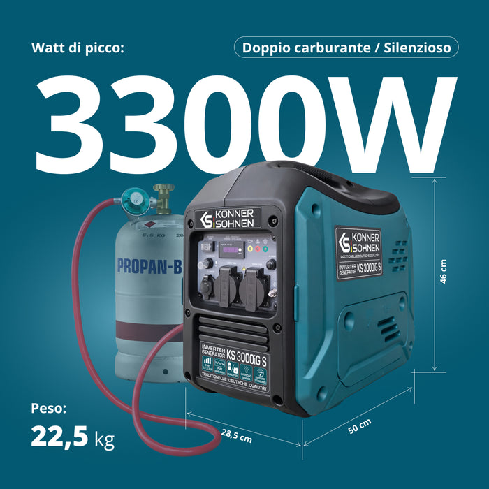 Generatore inverter a GPL/benzina KS 3000iG S