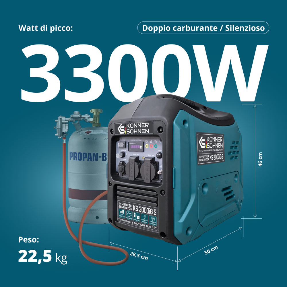 Generatore inverter a GPL/benzina KS 3000iG S