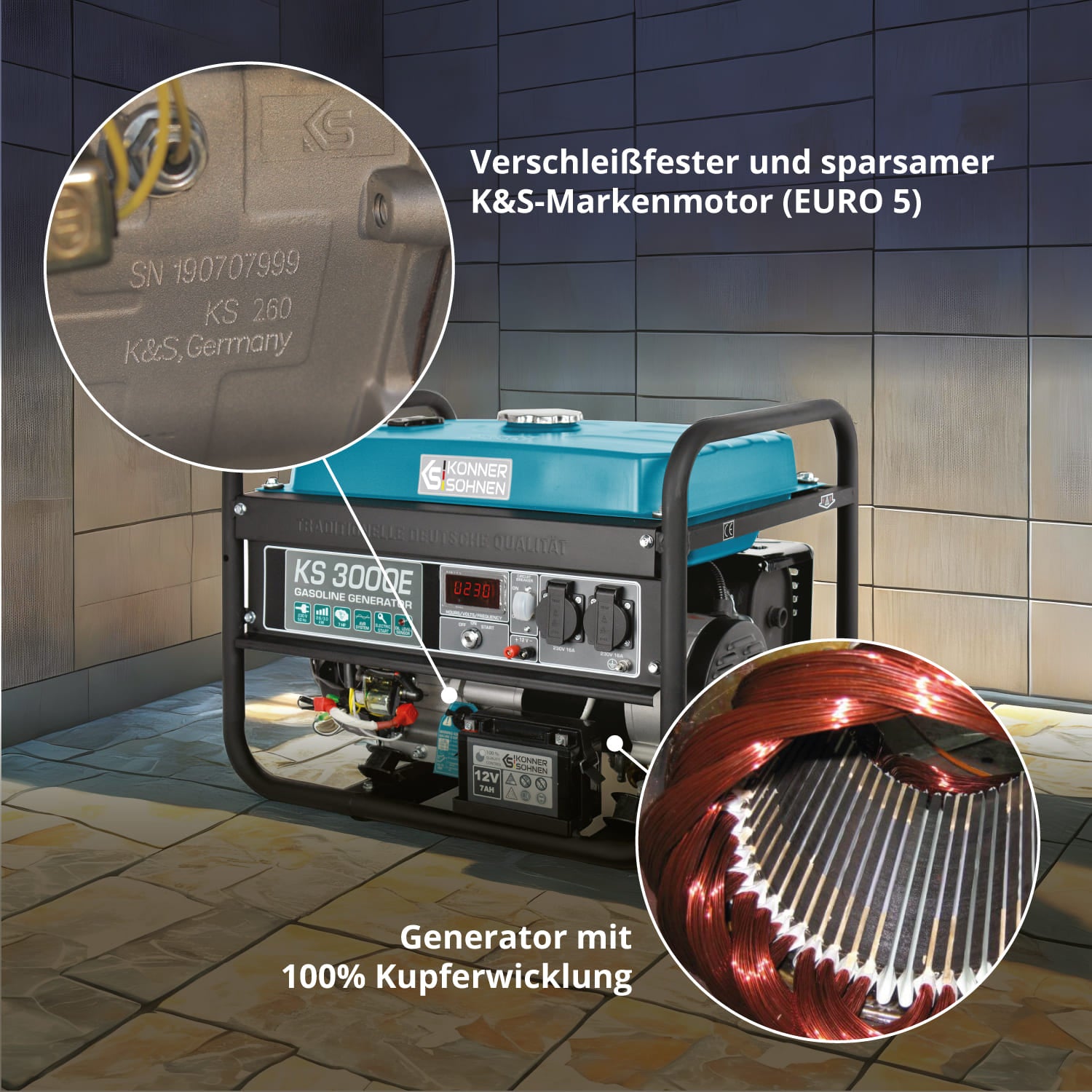 Generatore a benzina "Könner & Söhnen" KS 3000E