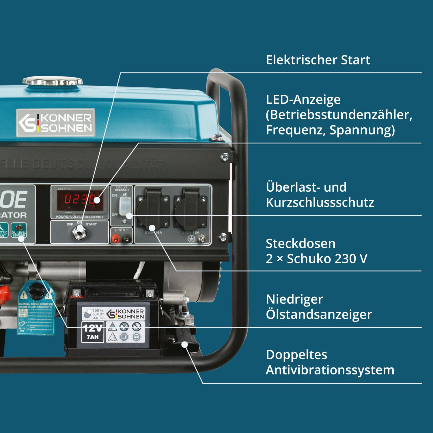 Generatore a benzina "Könner & Söhnen" KS 3000E