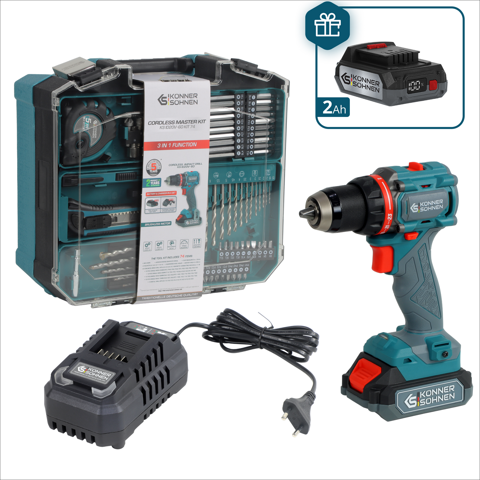 Kabelloses Meister-Set KS ID20V-60 KIT 74 PLUS