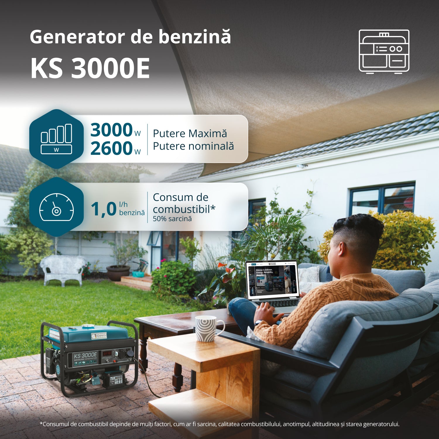 Generator pe benzină „Könner & Söhnen” KS 3000E