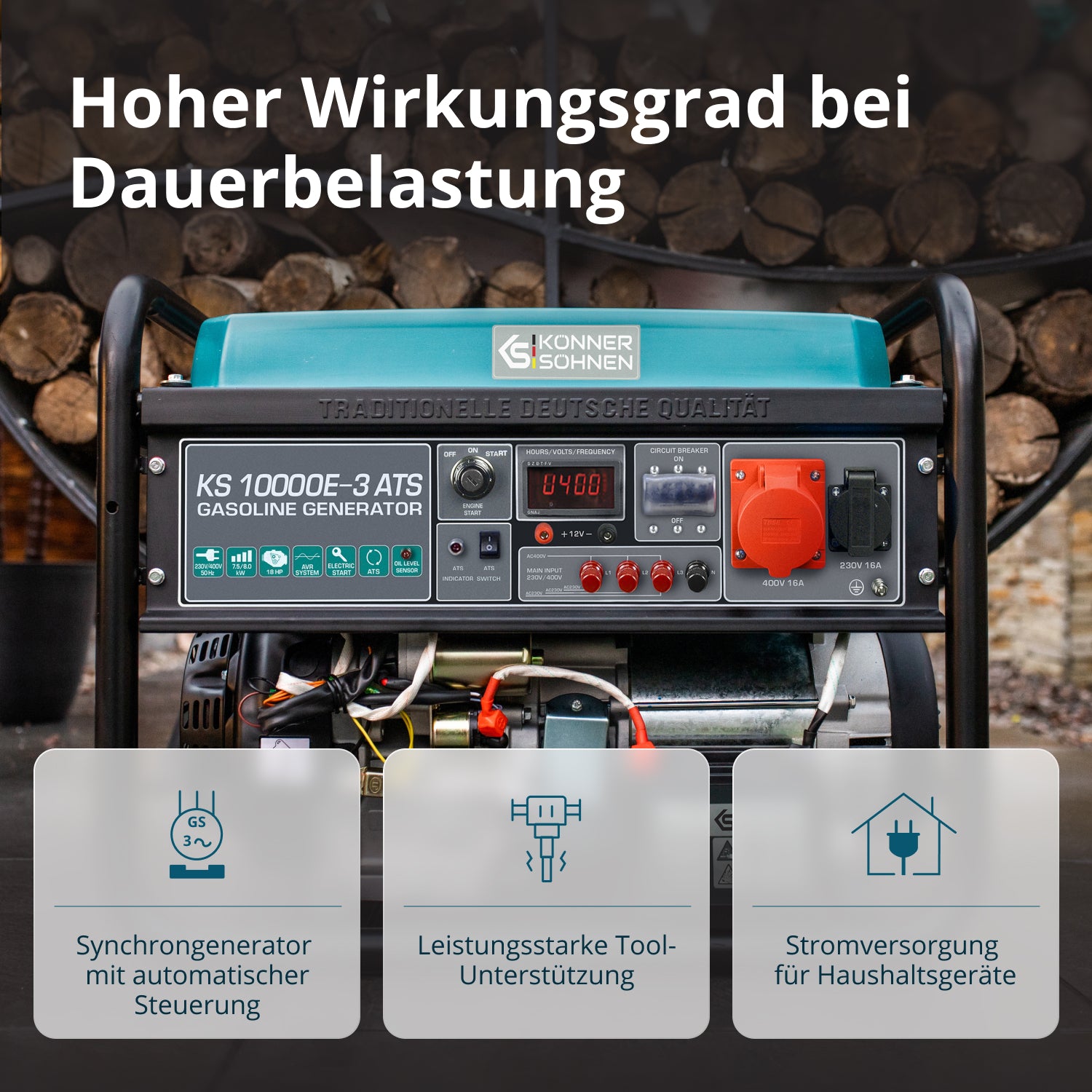 Benzínový generátor „Könner & Söhnen“ KS 10000E-3 ATS