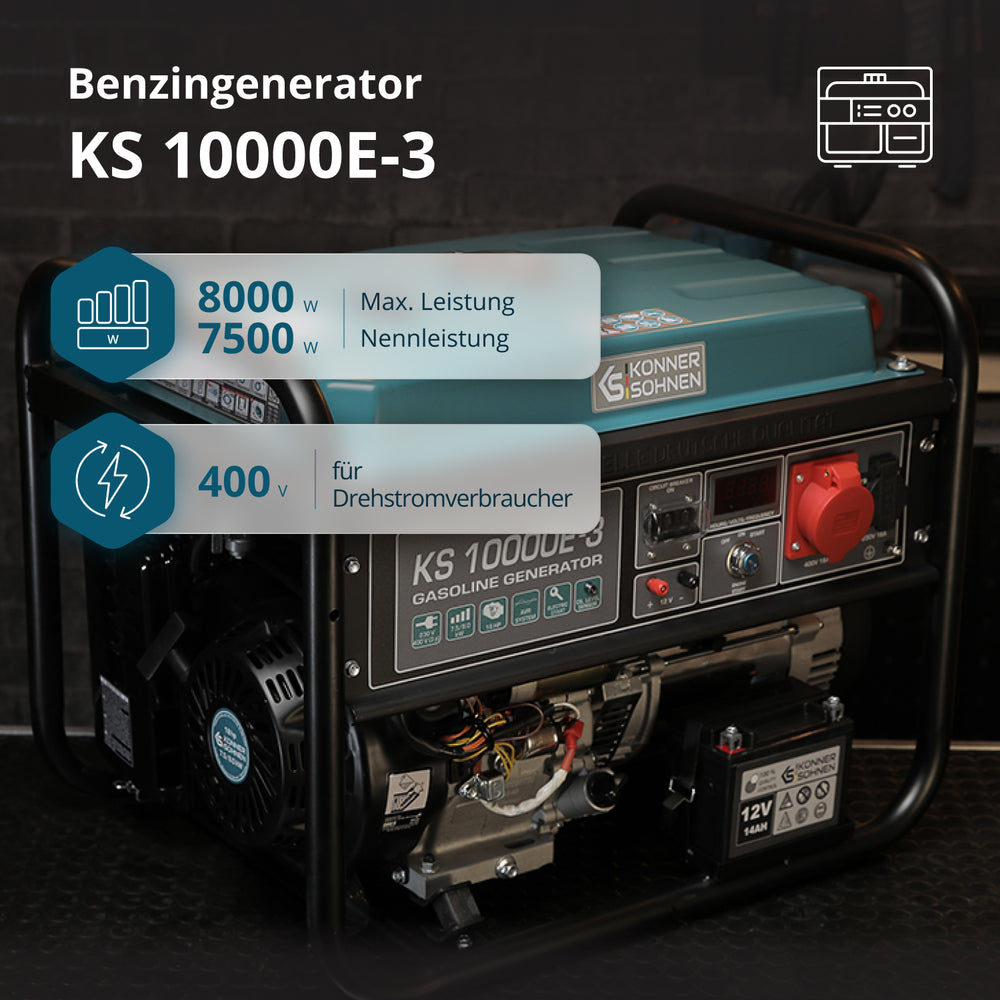 Benzingenerátor „Könner & Söhnen” KS 10000E-3