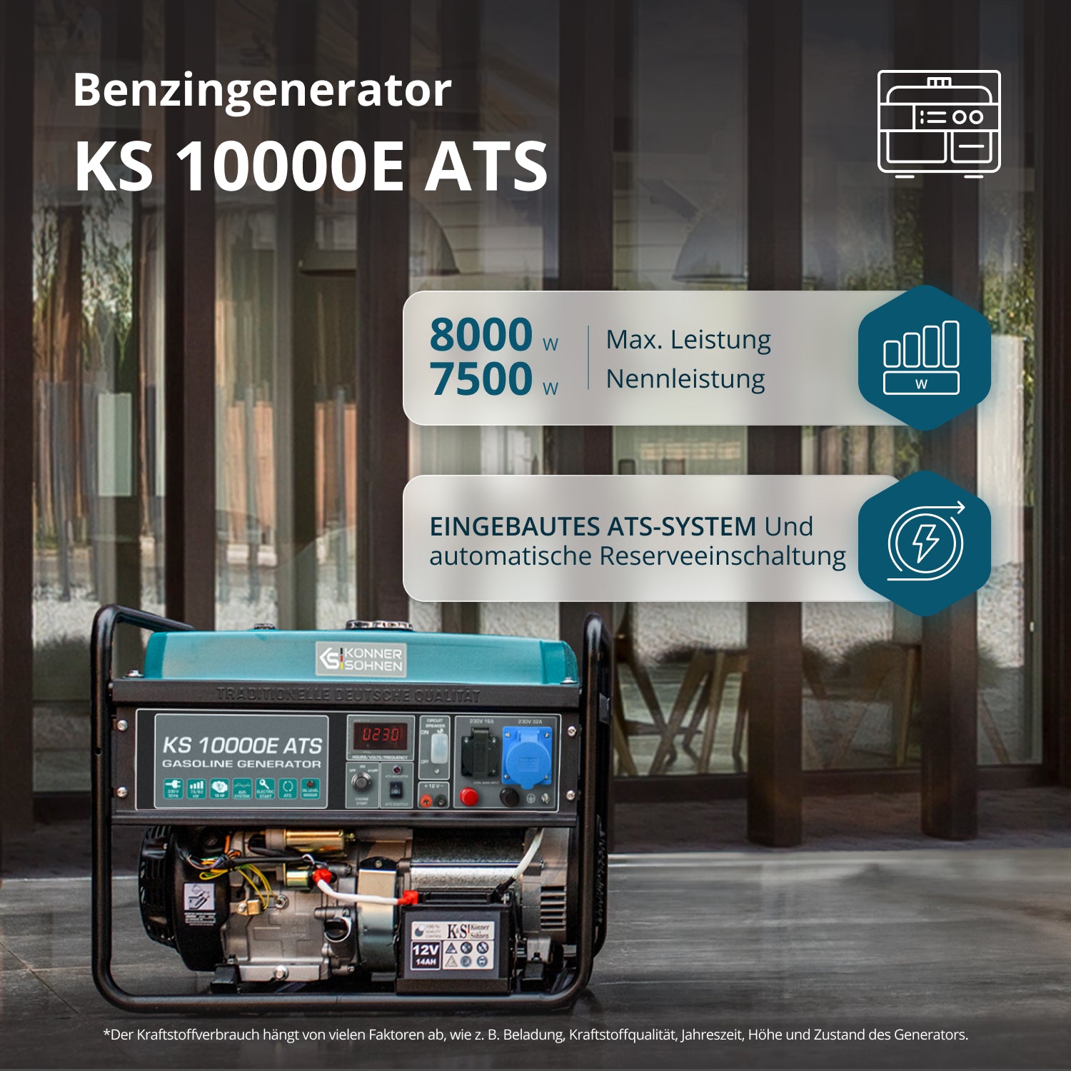 Benzinski generator „Könner & Söhnen“ KS 10000E ATS