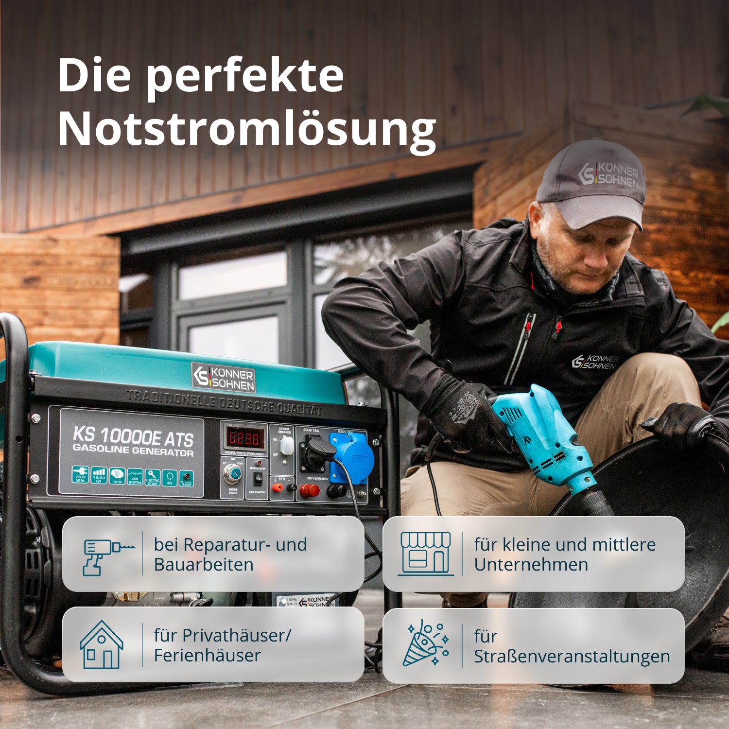 Benzinski generator „Könner & Söhnen“ KS 10000E ATS