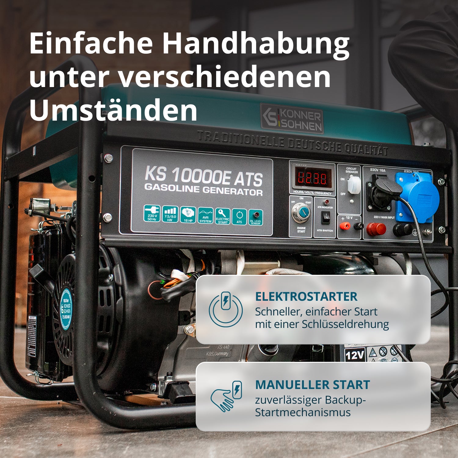 Benzinski generator „Könner & Söhnen“ KS 10000E ATS