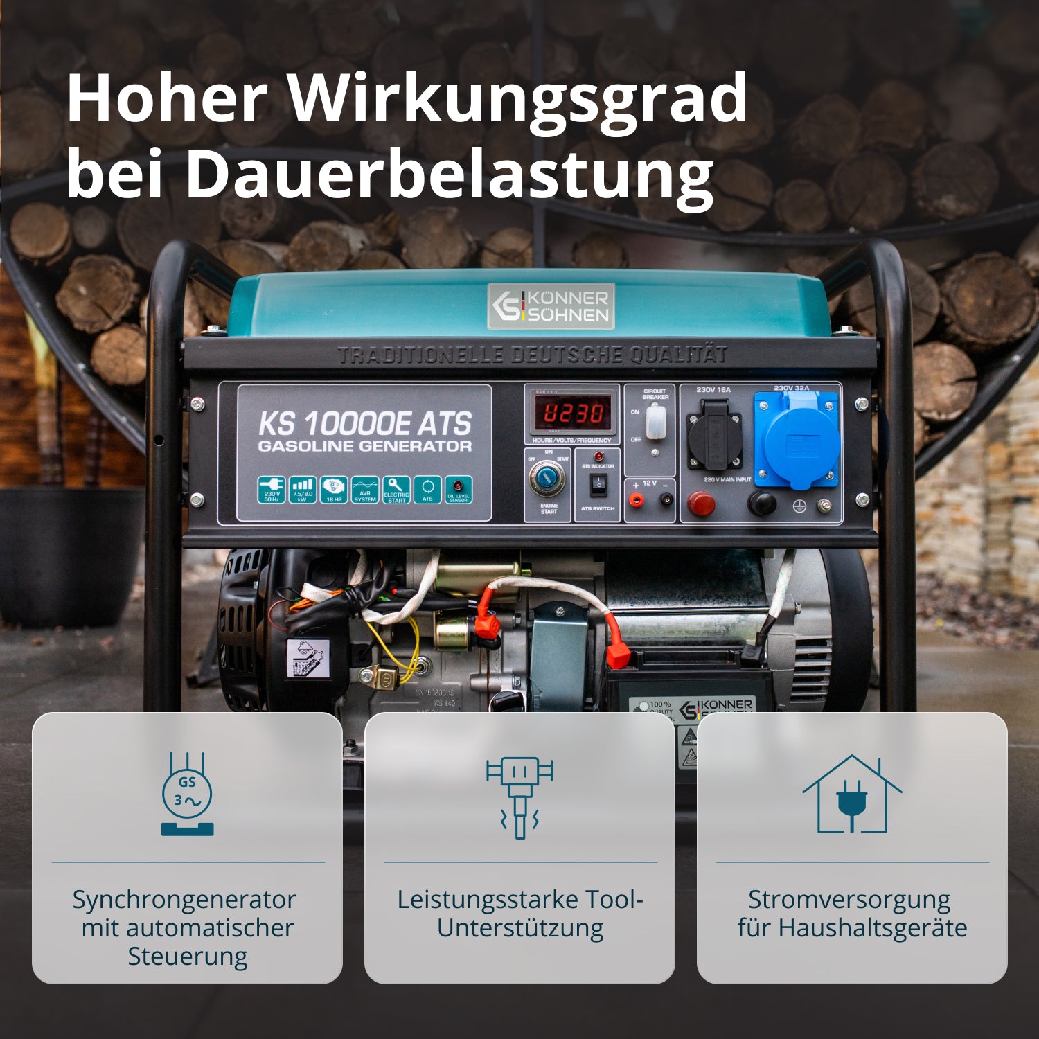 Benzinski generator „Könner & Söhnen“ KS 10000E ATS