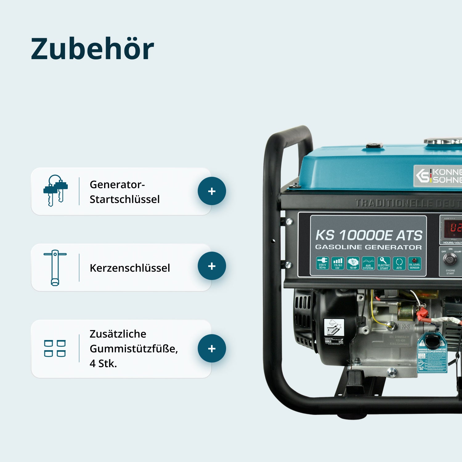 Benzinski generator „Könner & Söhnen“ KS 10000E ATS