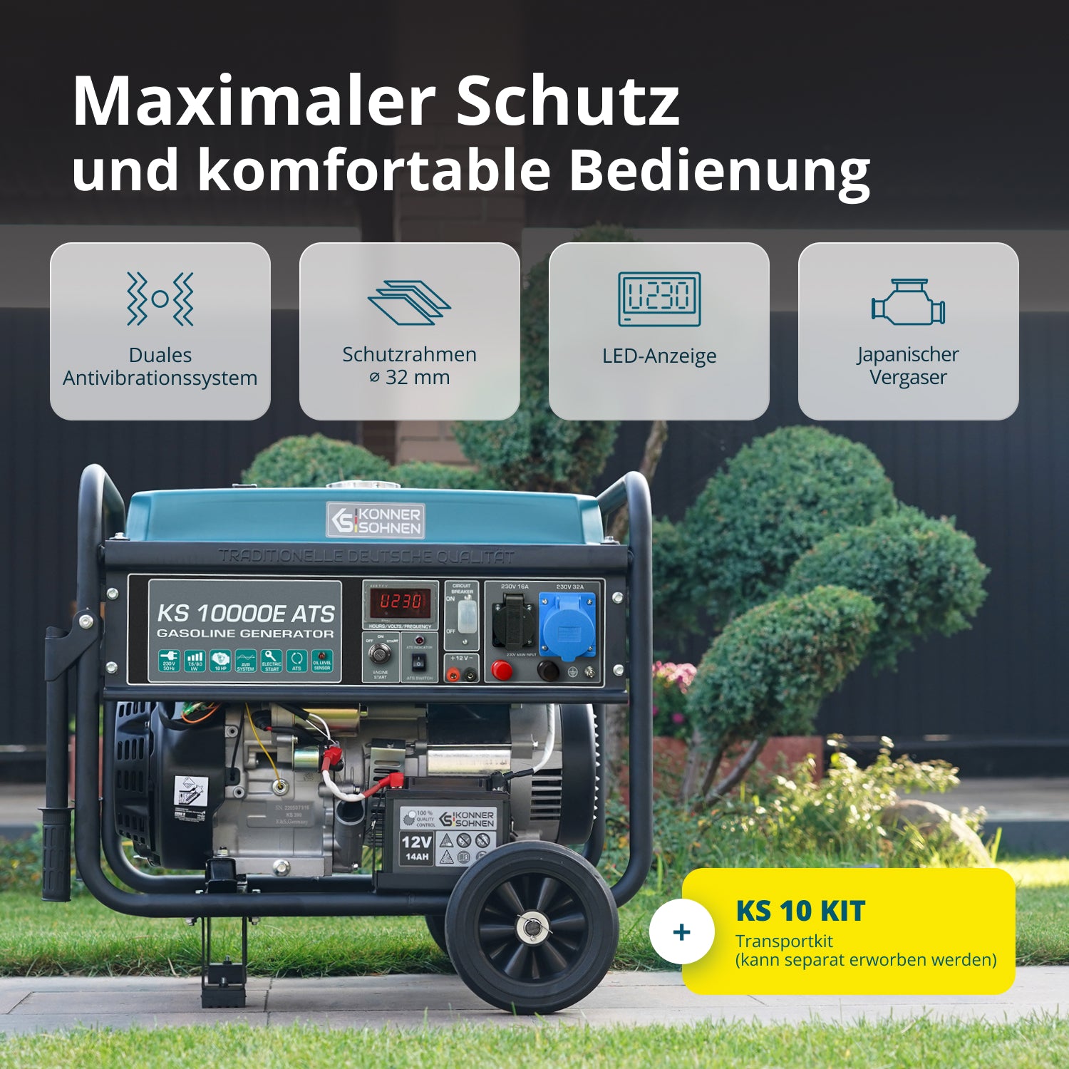 Benzinski generator „Könner & Söhnen“ KS 10000E ATS