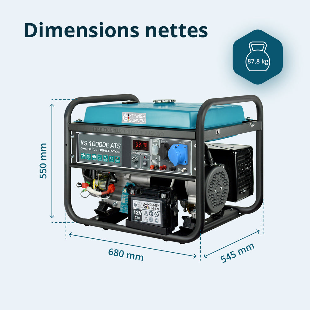 Groupe électrogène à essence "Könner & Söhnen" KS 10000E ATS