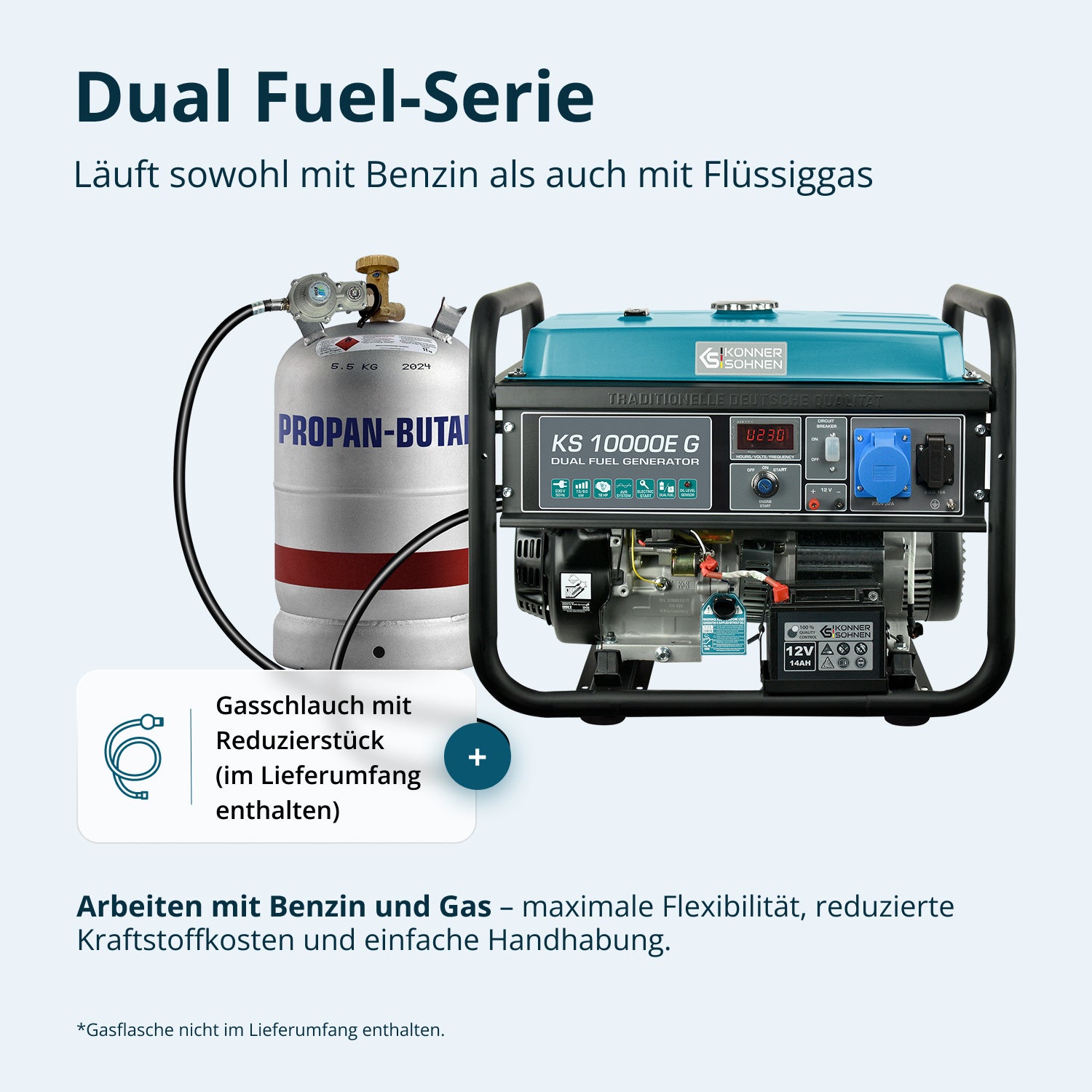 LPG/Benzin-Generator "Könner & Söhnen" KS 10000E G