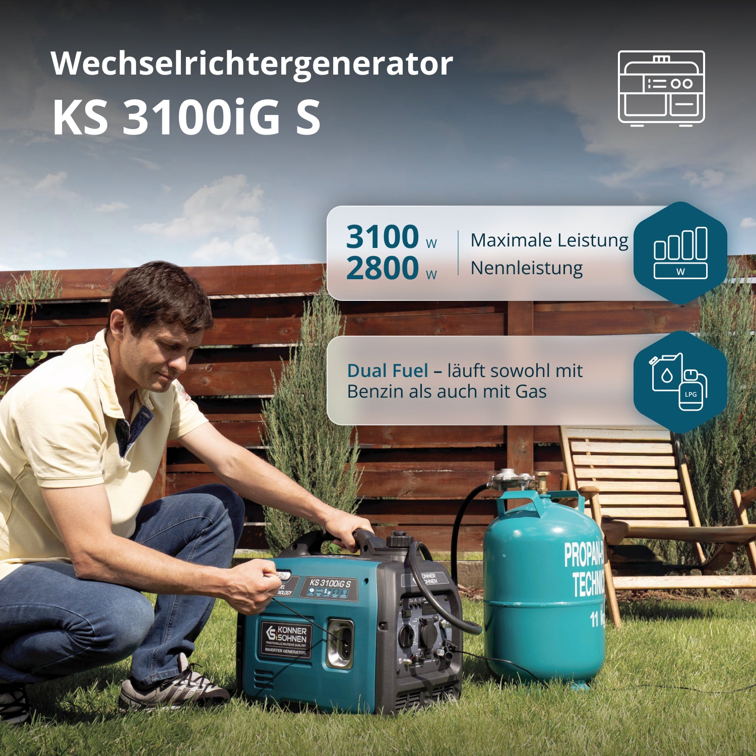 Инверторен генератор на LPG/бензин KS 3100iG S