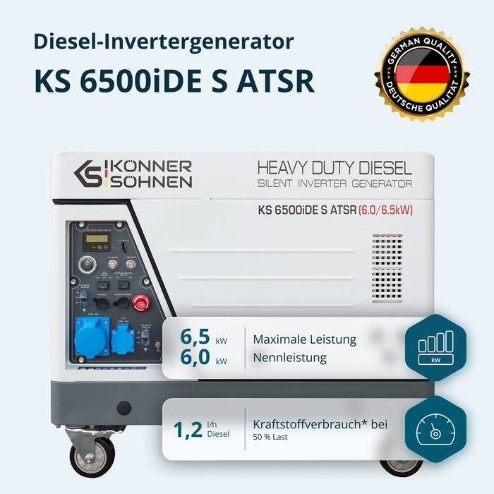 Дизел инвертер генератор у звучно изолованом кућишту KS 6500iDE S ATSR