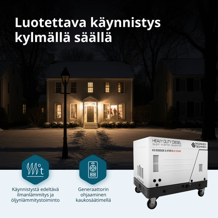 Diesel-invertterigeneraattori äänieristetyssä kotelossa KS 6500iDE S ATSR