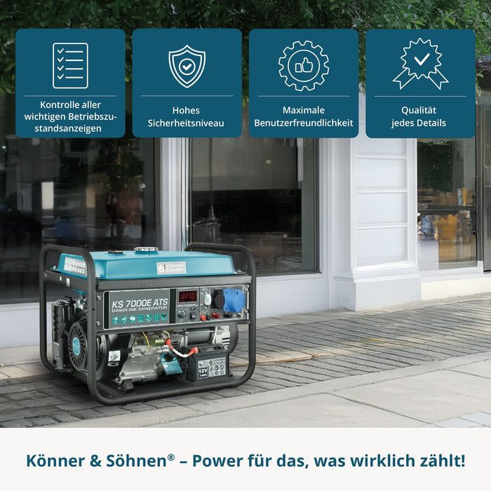Benzinmotoros generátor „Könner & Söhnen” KS 7000E ATS