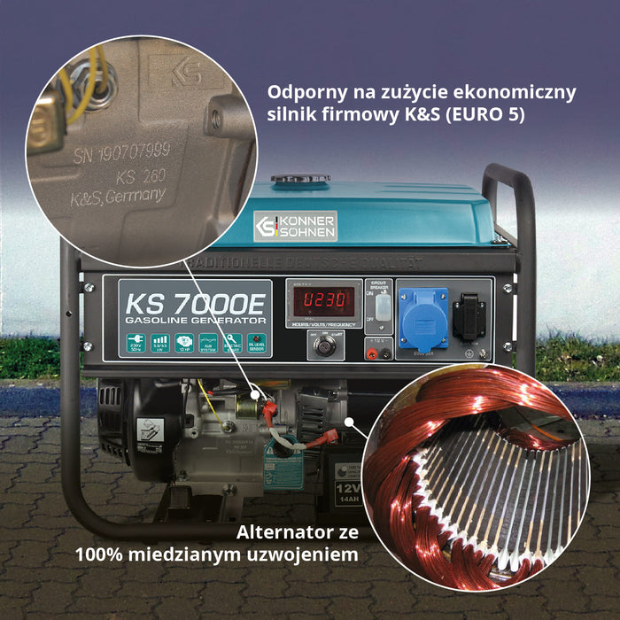 Generator benzynowy „Könner & Söhnen” KS 7000E