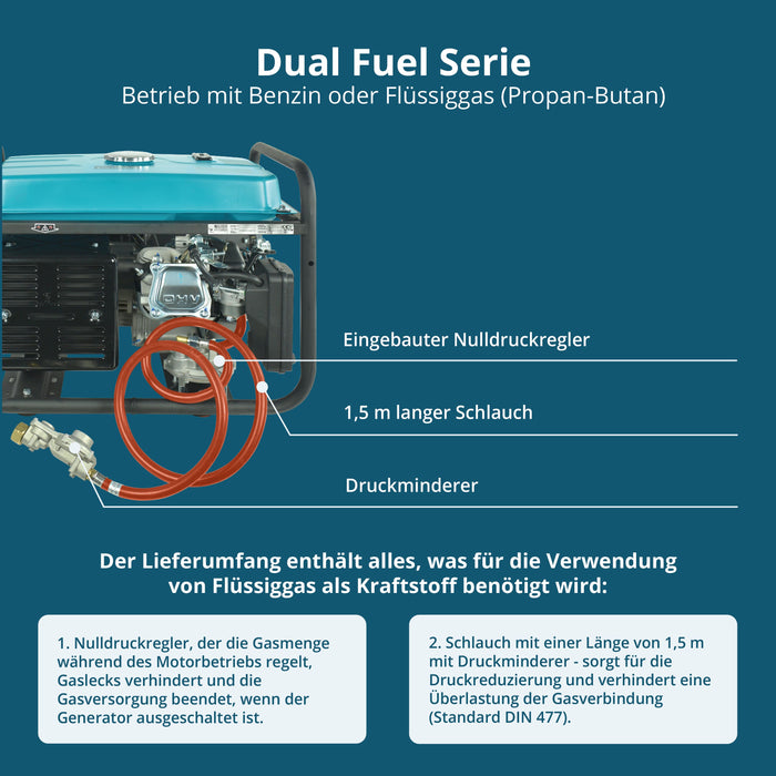 LPG/benzin generator "Könner & Söhnen" KS 7000E G