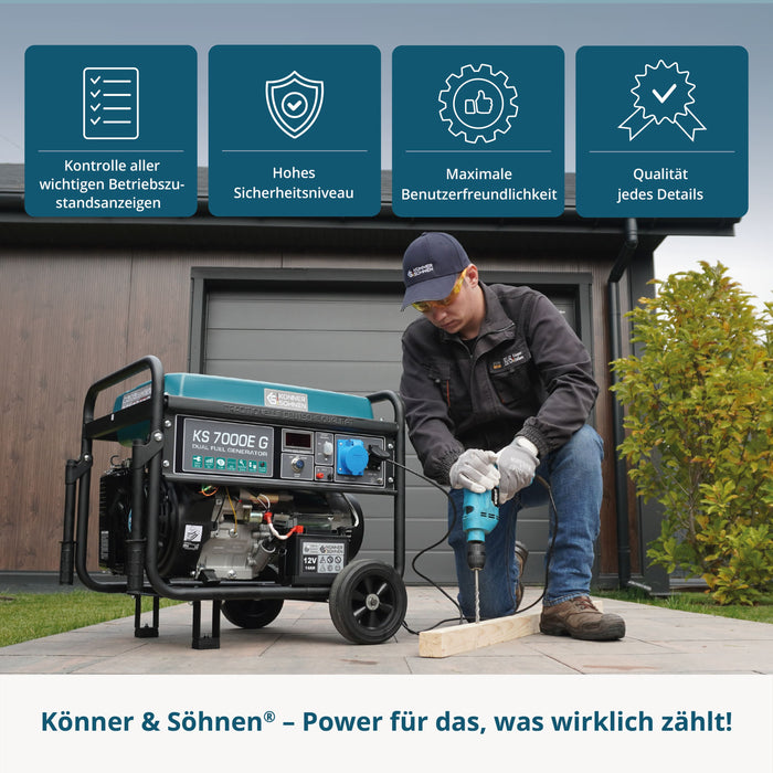 LPG/benzin generator "Könner & Söhnen" KS 7000E G