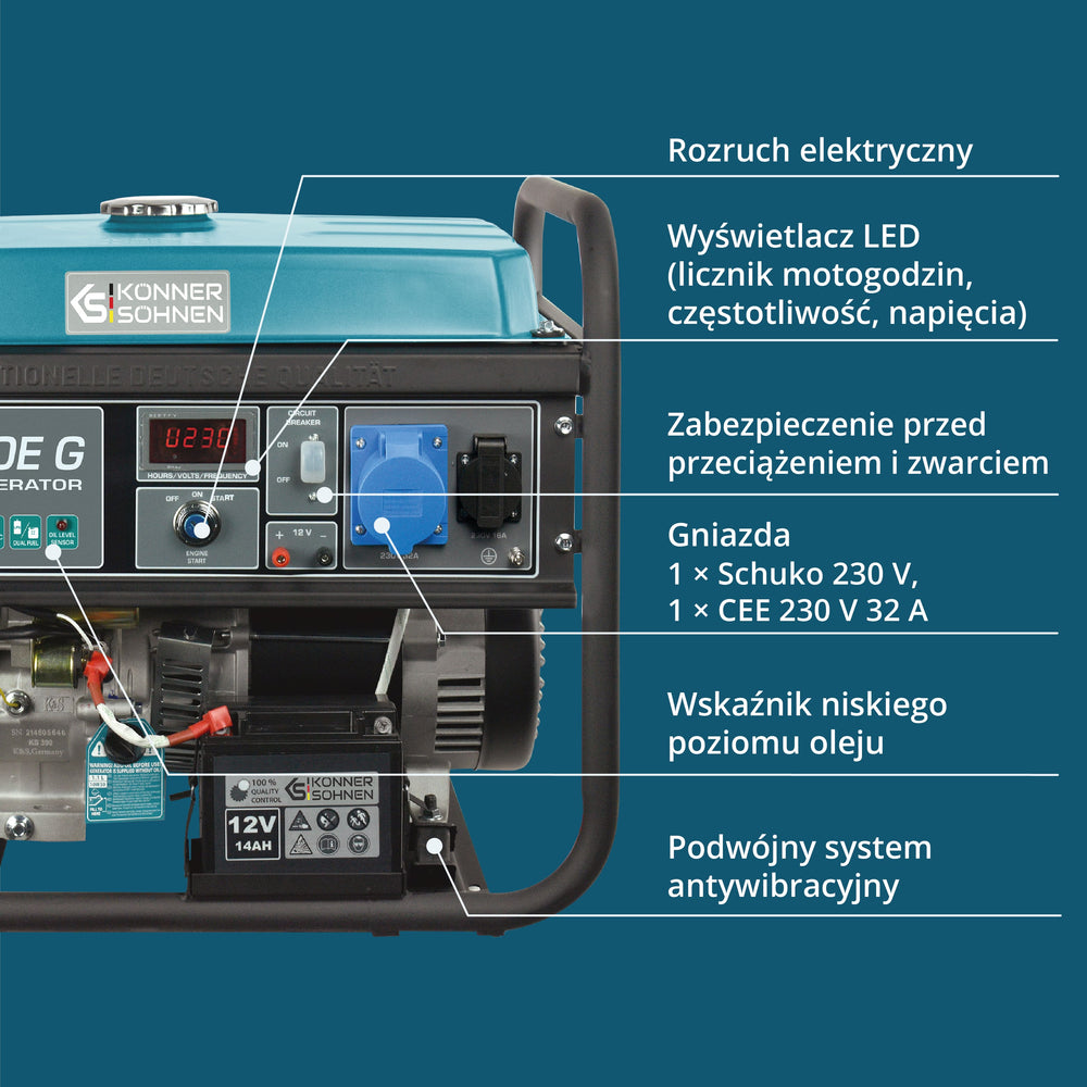 Generator LPG/Benzyna „Könner & Söhnen” KS 7000E G