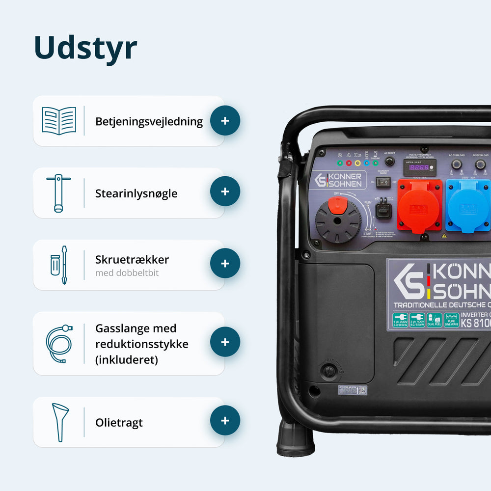 LPG/benzin invertergenerator KS 8100iEG 1/3