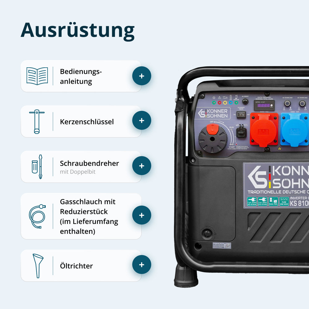 LPG/benzínový invertorový generátor KS 8100iEG 1/3
