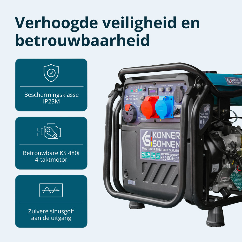 LPG/benzine invertergenerator KS 8100iEG 1/3