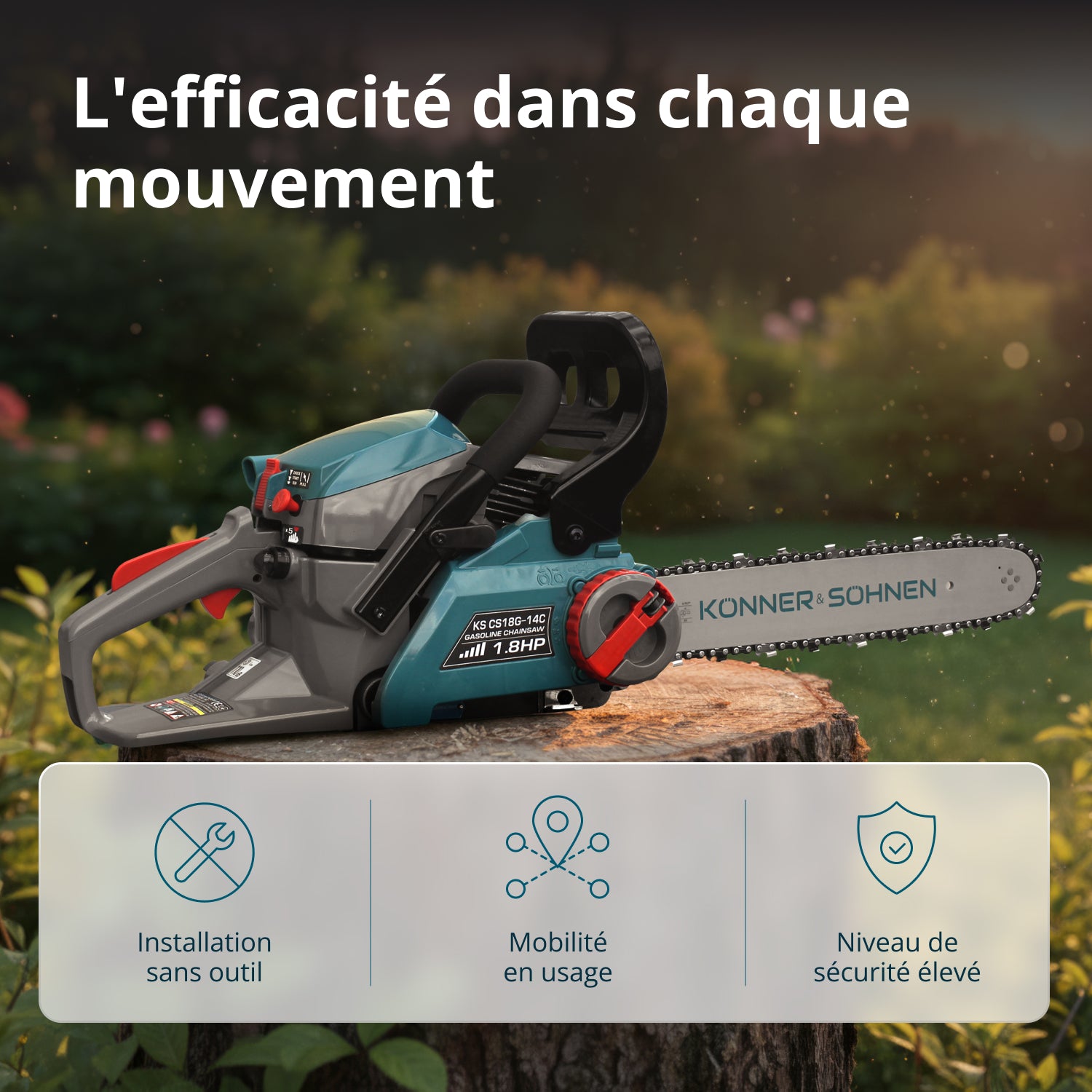 Tronçonneuse à essence KS CS18G-14C