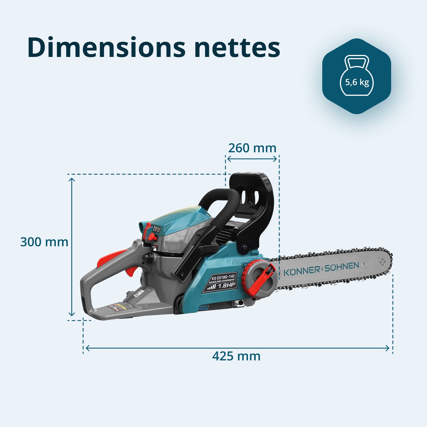 Tronçonneuse à essence KS CS18G-14C