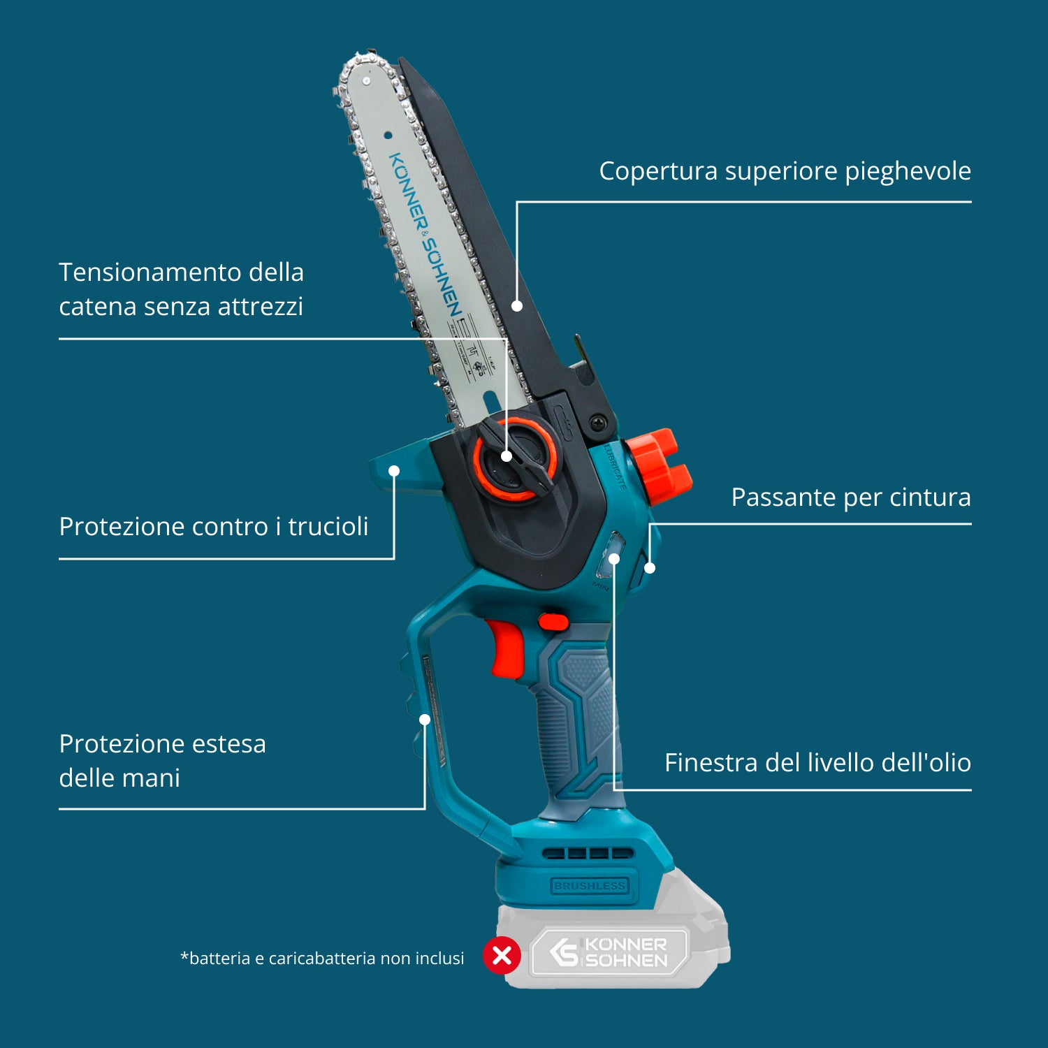 Motosega Mini a Batteria KS MCS20V-8
