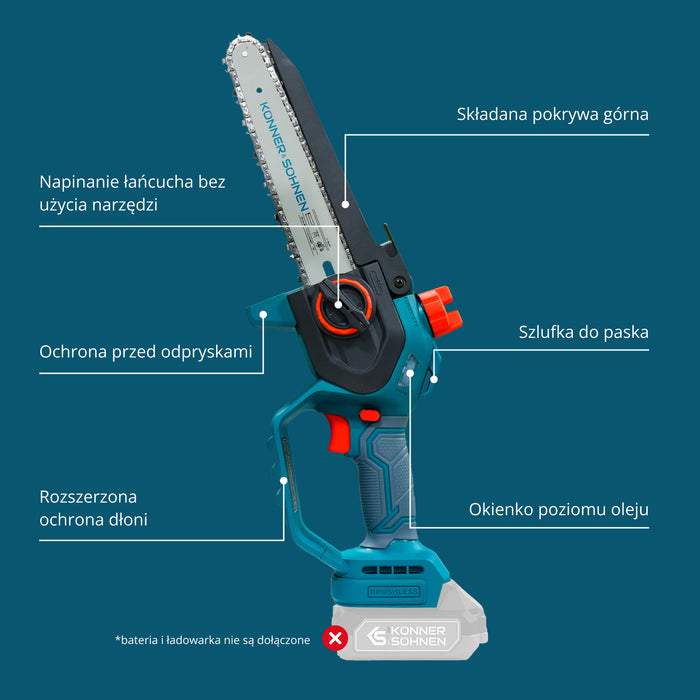 Snoerloze Mini Kettingzaag KS MCS20V-8