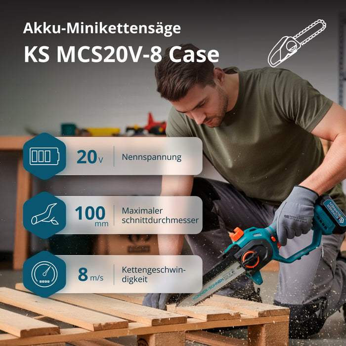 Ασύρματο Μίνι Αλυσοπρίονο KS MCS20V-8 CASE PLUS