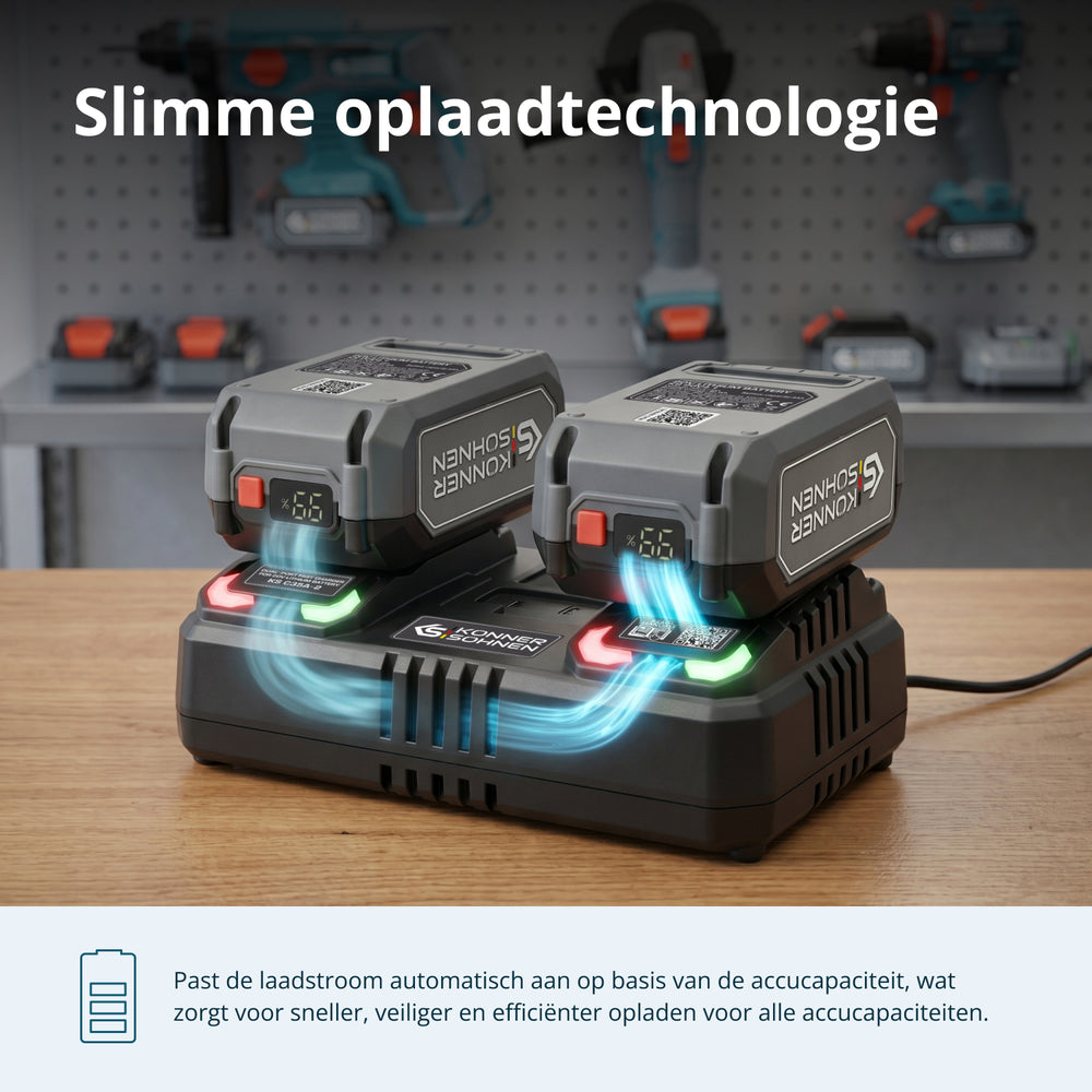 Dubbele oplader voor 20V oplaadbare batterijen KS C35A-2