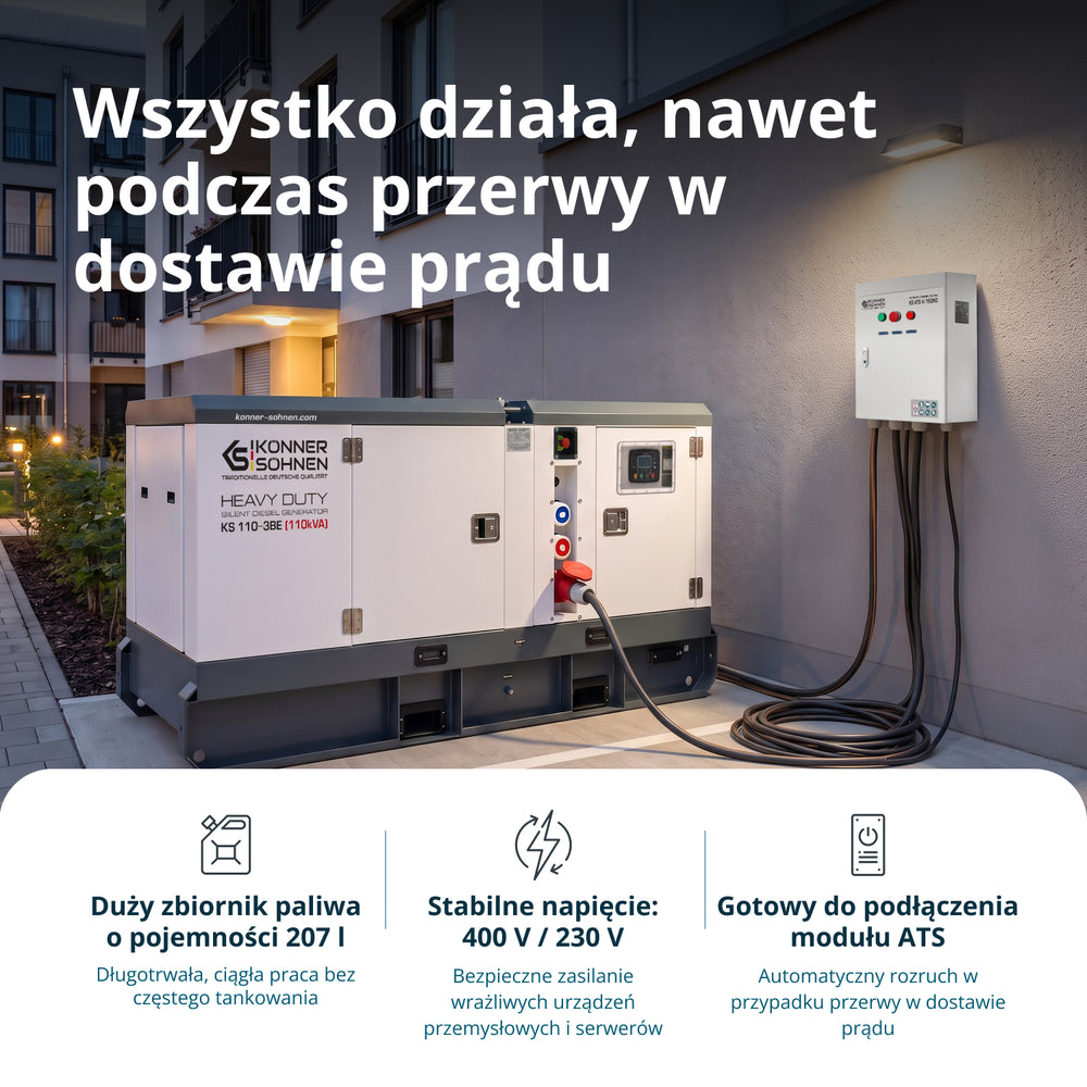 Dieselowy trójfazowy agregat prądotwórczy KS 110-3BE