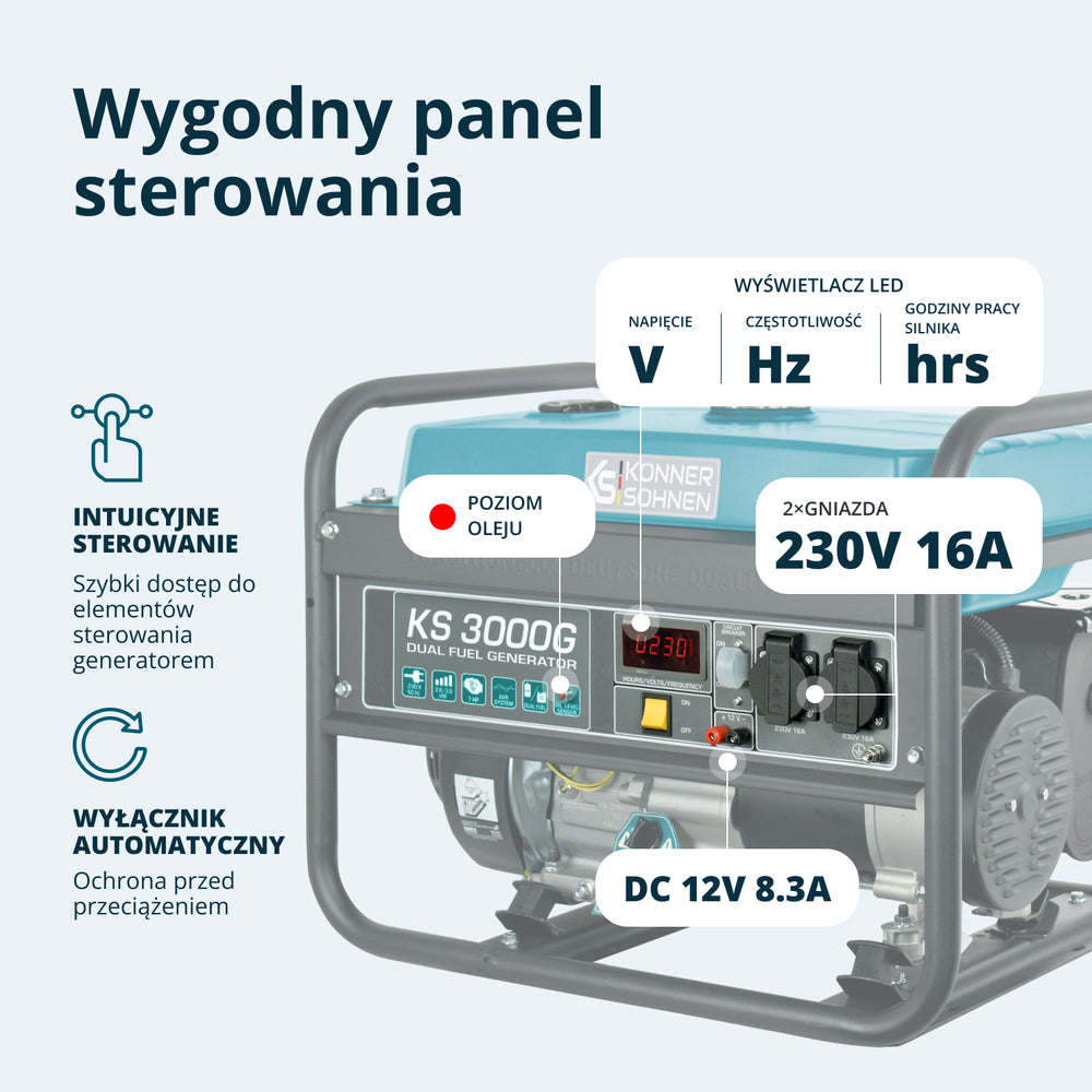 Generator LPG/Benzyna „Könner & Söhnen” KS 3000G (Odnowiony – stan idealny)