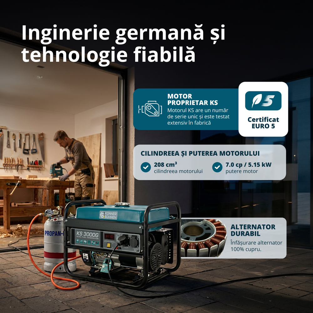Generator LPG/Benzină „Könner & Söhnen” KS 3000G