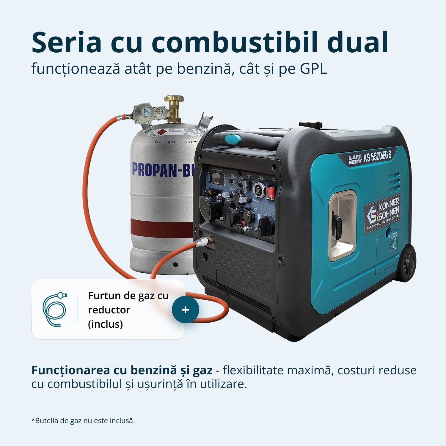Generator cu inverter pe GPL/benzină KS 5500iEG S