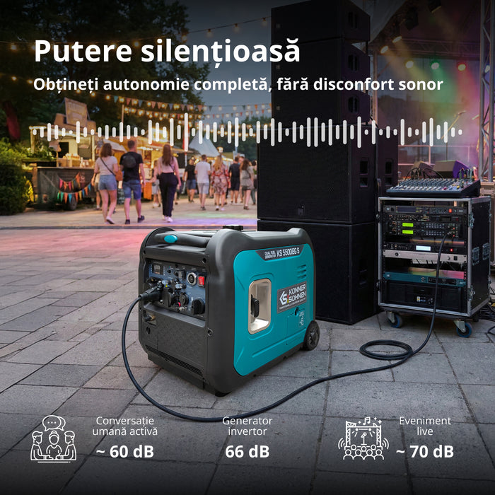 Generator cu inverter pe GPL/benzină KS 5500iEG S